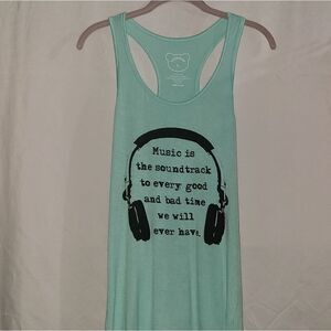 Color Bear Music Graphic Mint Tank Top Size S,M,L